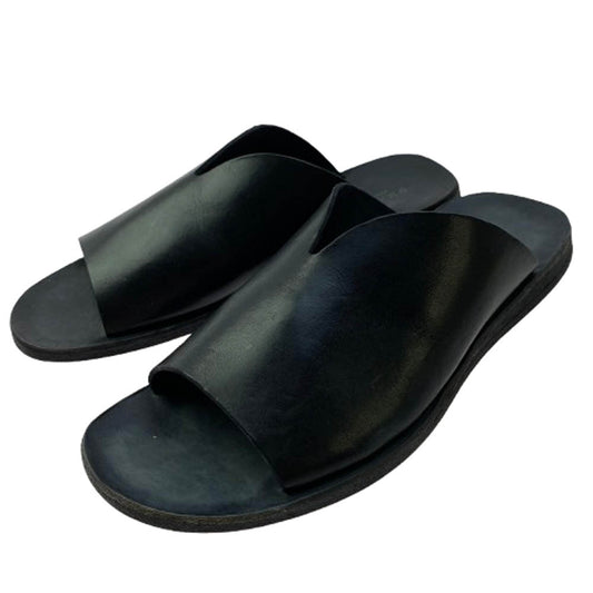 ブラドール 46-571 RUM レザー フラット サンダル ブラック系 42【美品】【中古】