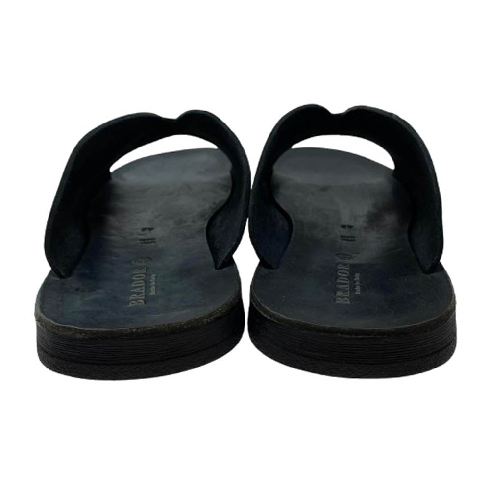 ブラドール 46-571 RUM レザー フラット サンダル ブラック系 42【美品】【中古】