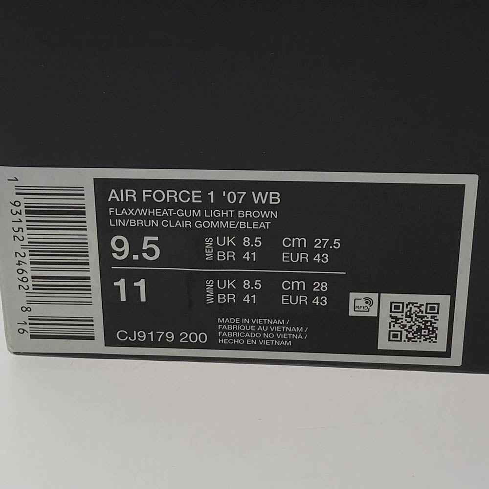 NIKE ナイキ CJ9179-200 Air Force 1 Low '07 WB Flax/Wheat エアフォース1 ロー フラックス ウィート ローカット スニーカー ブラウン系 27.5cm【中古】