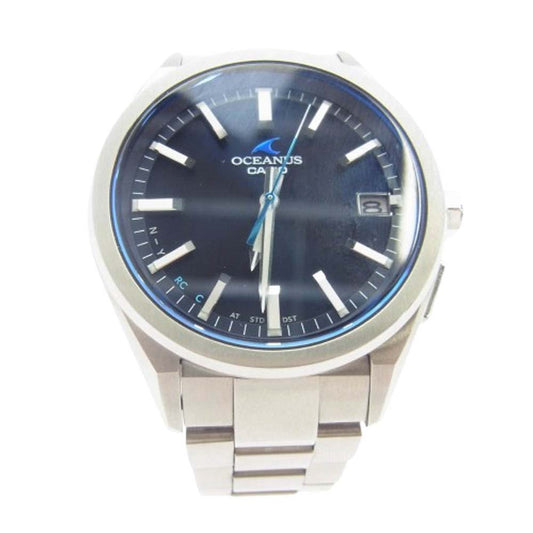 CASIO カシオ OCW-T200S-1AJF OCEANUS オシアナス 電波 ソーラー Bluetooth 腕時計 ネイビー系 シルバー系【中古】