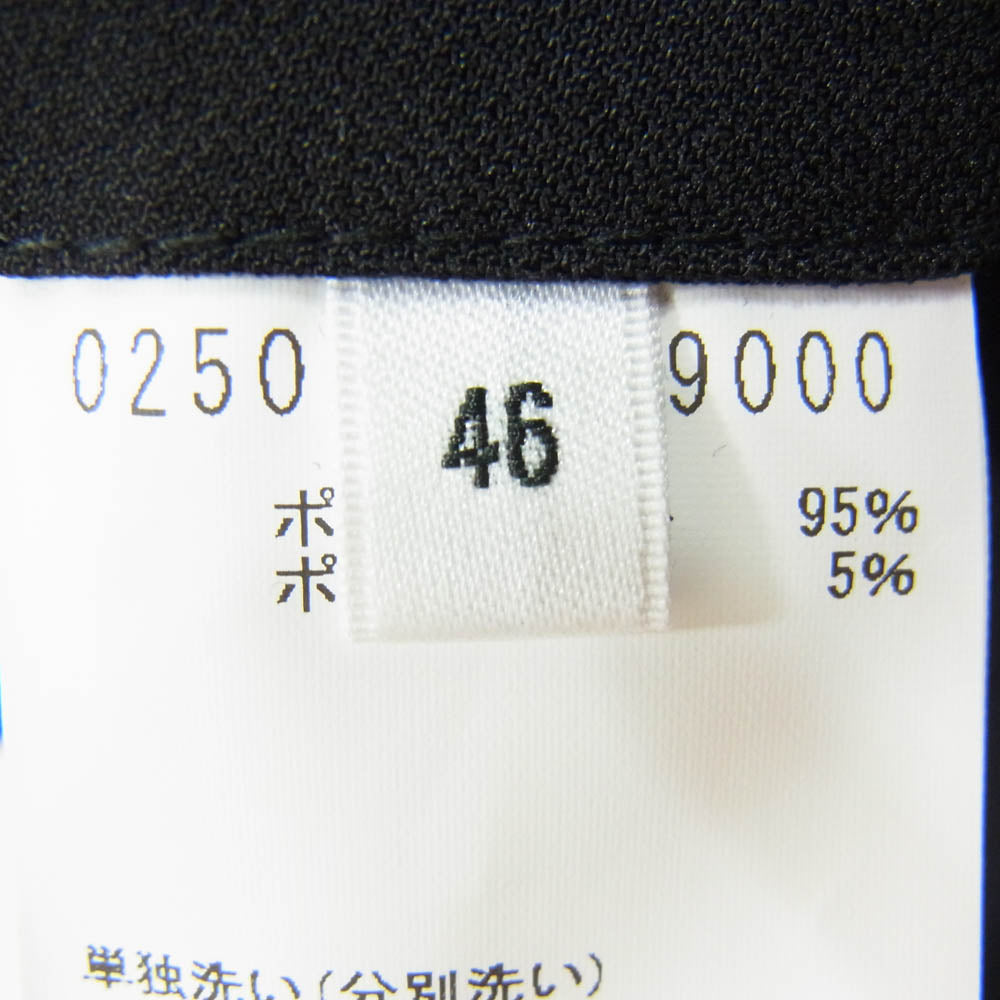 5351プールオム 0250-80-59000-2-2 ベルテッド 1タック 裾ジップ スラックスパンツ ブラック系 46【美品】【中古】