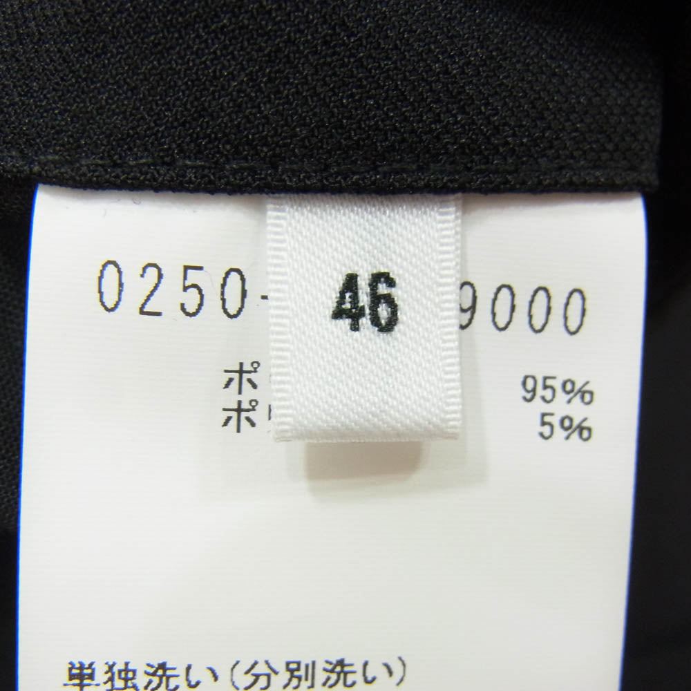 5351プールオム 0250-80-59000-2-2 ベルテッド 1タック 裾ジップ スラックスパンツ ブラック系 46【極上美品】【中古】