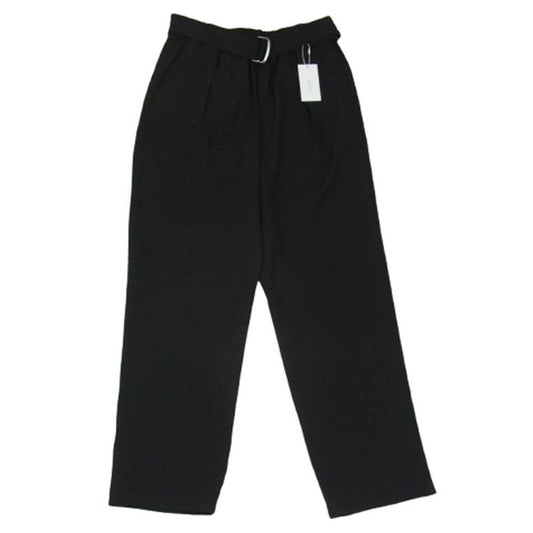 5351プールオム 0250-80-59000-2-2 ベルテッド 1タック 裾ジップ スラックスパンツ ブラック系 46【極上美品】【中古】