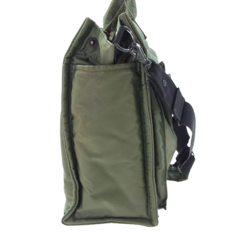 PORTER ポーター 376-26812 PX TANKER 2WAY VERTICAL TOTE BAG Mサイズ タンカー バーティカル トートバッグ ショルダーバッグ カーキ系【中古】