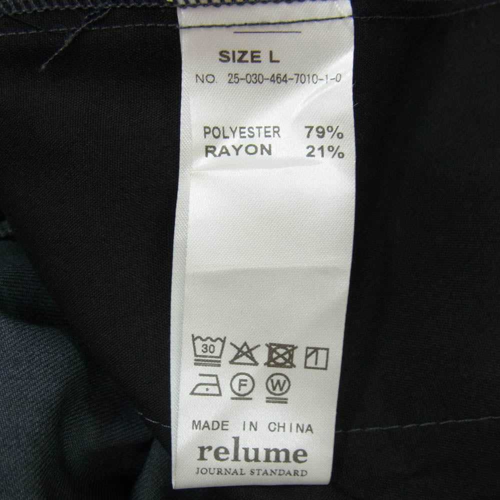 JOURNAL STANDARD ジャーナルスタンダード 25SS 25-030-464-7010 relume レリューム 2025年モデル ヒールカット ルーズ スラックスパンツ グレー系 L【中古】