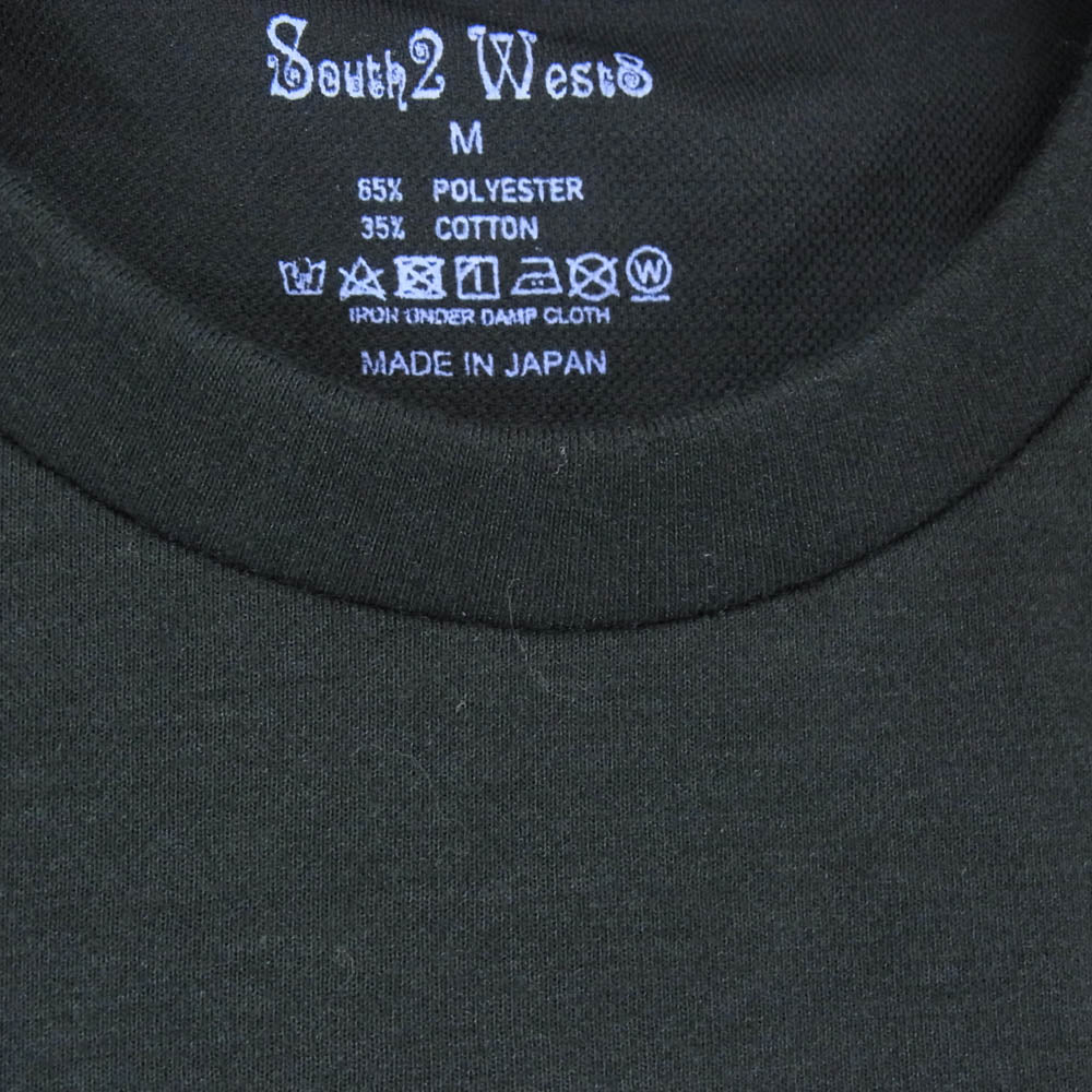 South2 West8 サウスツーウェストエイト MR834 S/S Round Pocket Tee ディアスカルプリント サークルホーン クルーネック 半袖 Tシャツ ブラック系 M【美品】【中古】