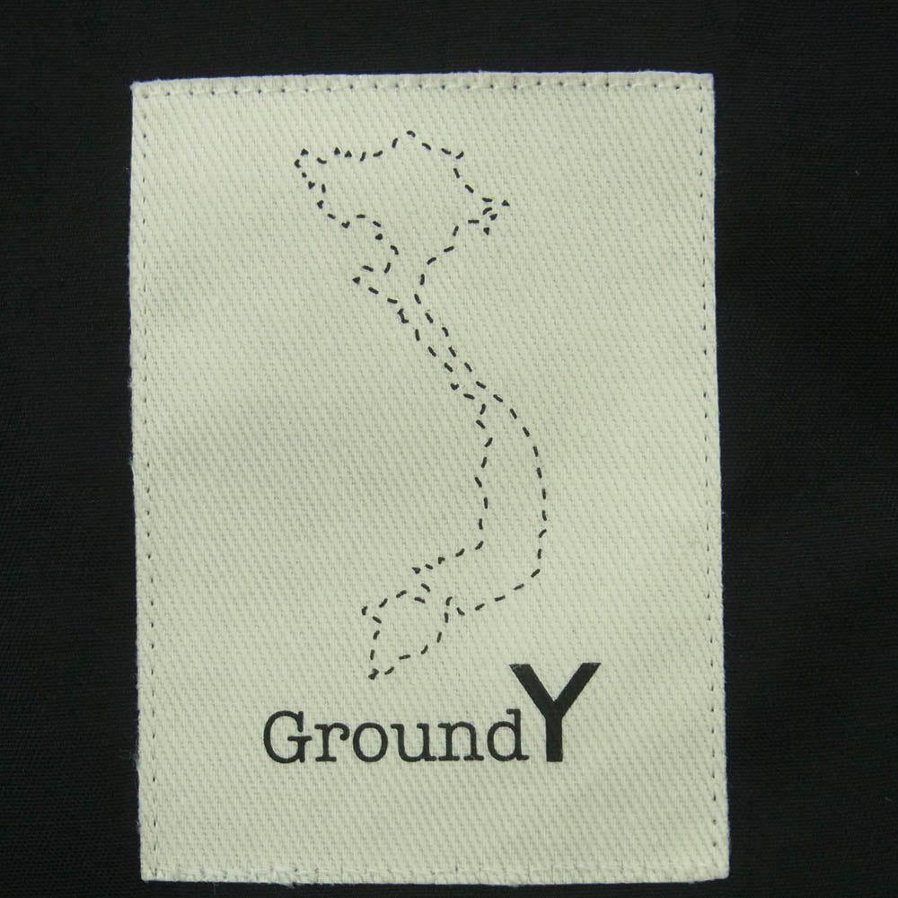 Yohji Yamamoto ヨウジヤマモト Ground Y グラウンドワイ POLYESTER SMOOTH PIPING WIDE PANTS ワイド パイピング トラック ライン パンツ ブラック系 03【極上美品】【中古】