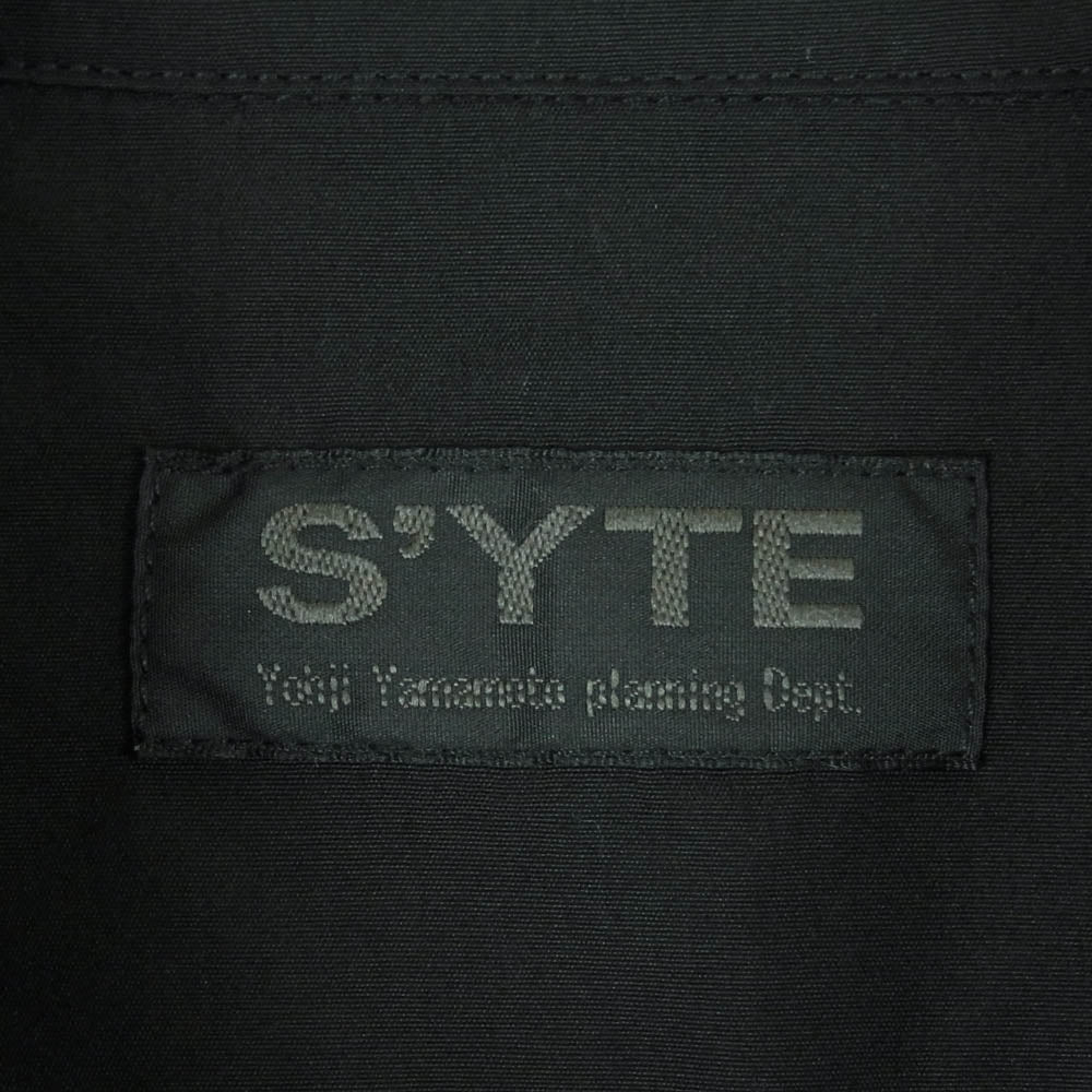 Yohji Yamamoto ヨウジヤマモト 24SS UY-B04-080-2 S'YTE サイト COTTON BROAD CLOTH STAND COLLAR SHIRTS フルジップ 長袖 シャツ ブラック系 3【極上美品】【中古】
