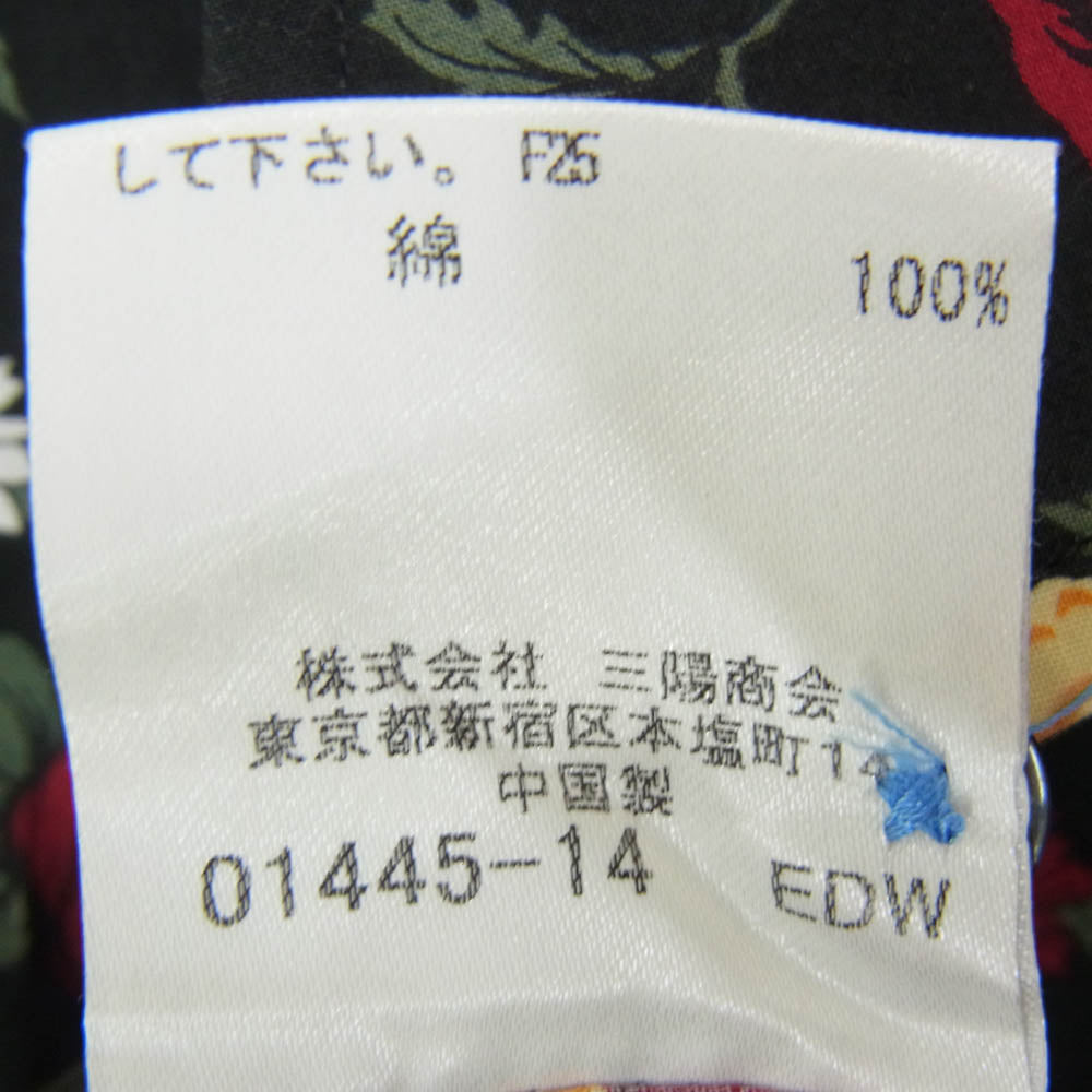 BURBERRY BLACK LABEL バーバリーブラックレーベル BMW45-418-09 総柄 花柄 レギュラーカラー 半袖 シャツ ブラック系 3【中古】