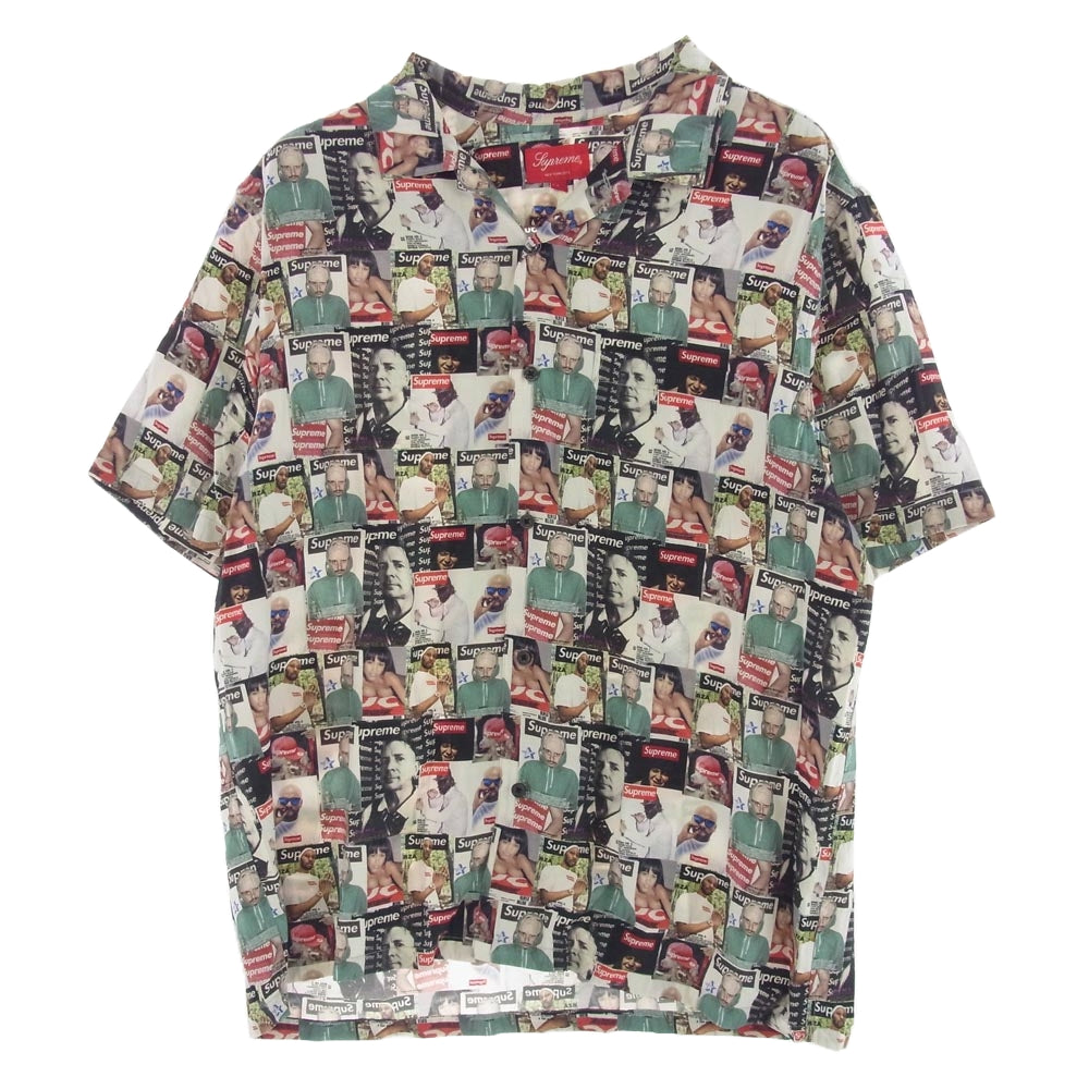 Supreme シュプリーム 23SS magazine s/s shirt マルチカラー 総柄 シャツ マルチカラー系 L【中古】