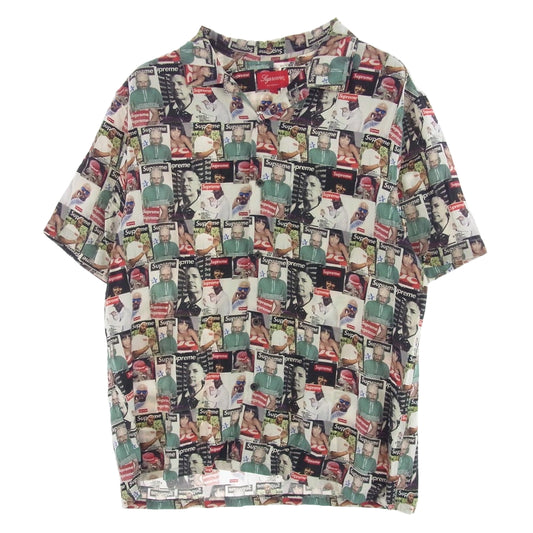 Supreme シュプリーム 23SS magazine s/s shirt マルチカラー 総柄 シャツ マルチカラー系 L【中古】
