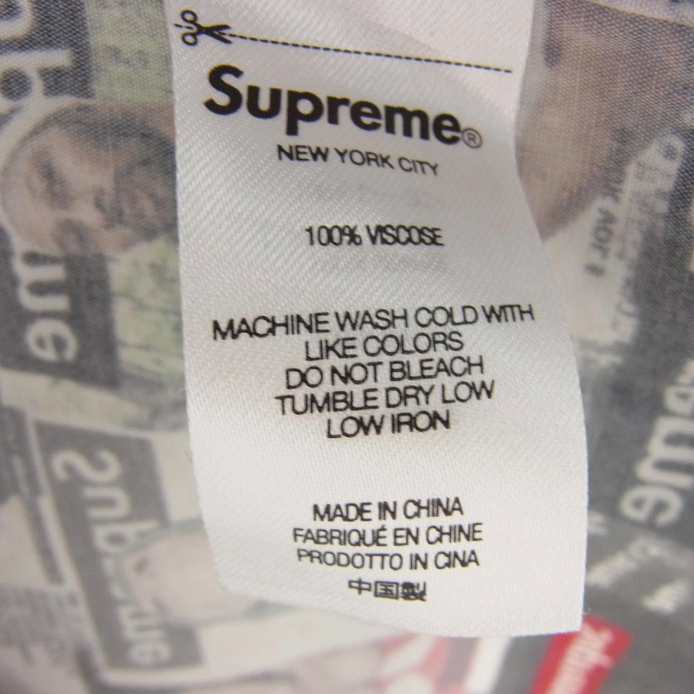 Supreme シュプリーム 23SS magazine s/s shirt マルチカラー 総柄 シャツ マルチカラー系 L【中古】