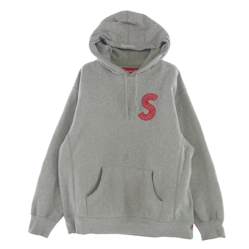 Supreme シュプリーム 20AW S Logo Hooded Sweatshirt  Sロゴ プルオーバーパーカー フーディー グレー系 L【中古】
