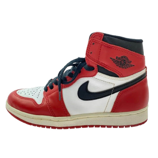 NIKE AIR JORDAN ナイキ ジョーダン 130207 101 AIR JORDAN 1 HIGH CHICAGO 1994年復刻 エアジョーダン1 ヴィンテージ レトロ ハイ シカゴ スニーカー レッド系 7.5【美品】【中古】