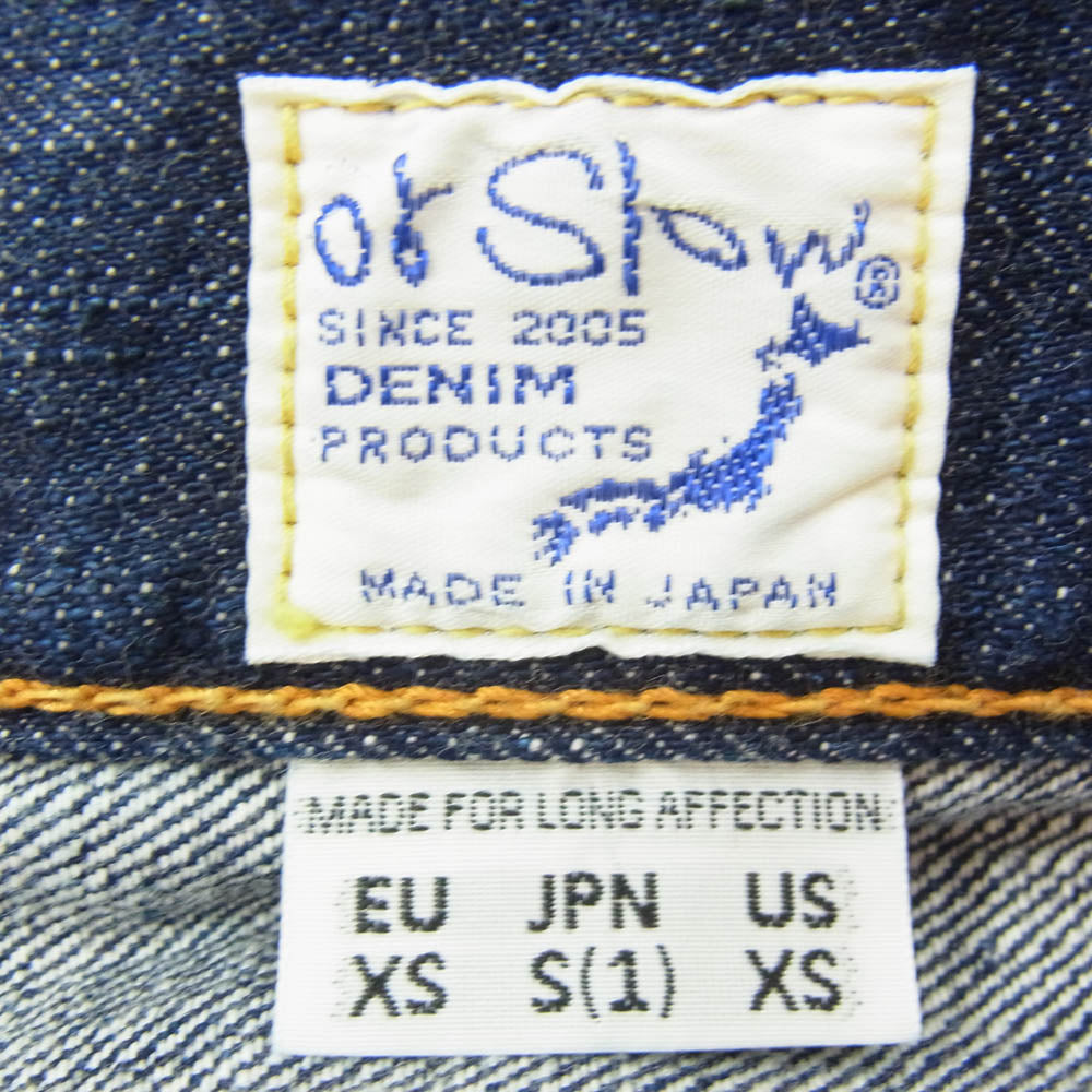 orSlow オアスロウ 107 IVY FIT SELVEDGE DENIM ONE WASH アイビー フィット セルビッチ ワンウォッシュ デニム パンツ インディゴブルー系 S【中古】