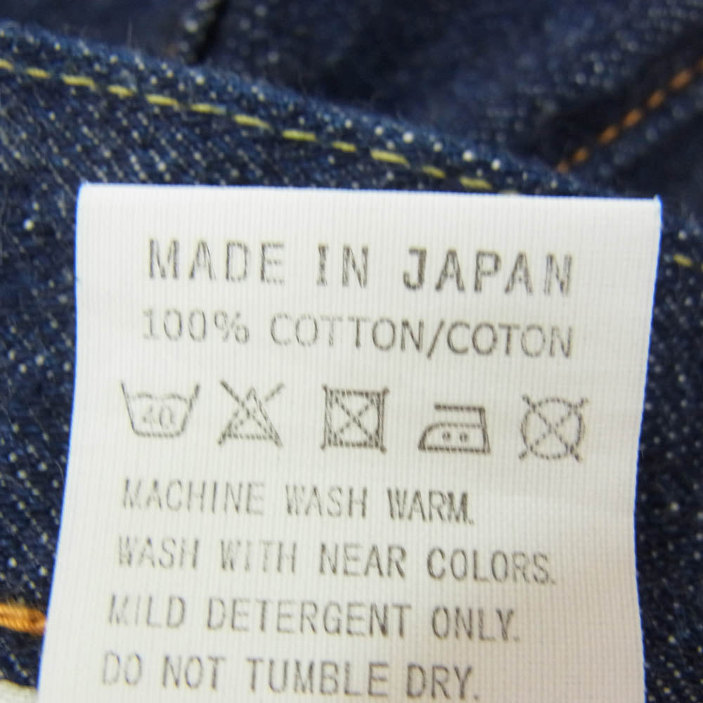 orSlow オアスロウ 107 IVY FIT SELVEDGE DENIM ONE WASH アイビー フィット セルビッチ ワンウォッシュ デニム パンツ インディゴブルー系 S【中古】