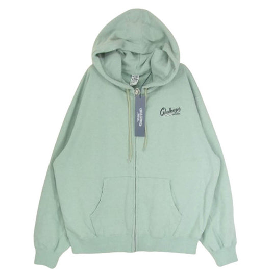 CHALLENGER チャレンジャー 25SS CLG-SW 025-003 CHECKER ZIP HOODIE チェッカー ロゴプリント ジップ パーカー ミント ライトグリーン系 S【新古品】【未使用】【中古】