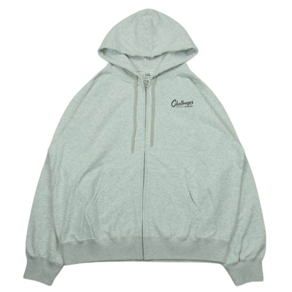 CHALLENGER チャレンジャー #REF! CLG-SW 025-003 CHECKER ZIP HOODIE チェッカー ロゴプリント ジップ パーカー グレー系 M【新古品】【未使用】【中古】