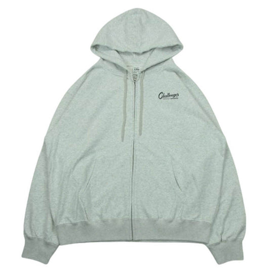 CHALLENGER チャレンジャー #REF! CLG-SW 025-003 CHECKER ZIP HOODIE チェッカー ロゴプリント ジップ パーカー グレー系 M【新古品】【未使用】【中古】