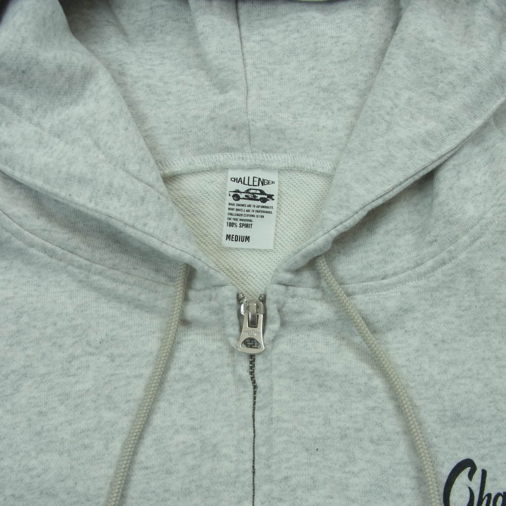 CHALLENGER チャレンジャー #REF! CLG-SW 025-003 CHECKER ZIP HOODIE チェッカー ロゴプリント ジップ パーカー グレー系 M【新古品】【未使用】【中古】