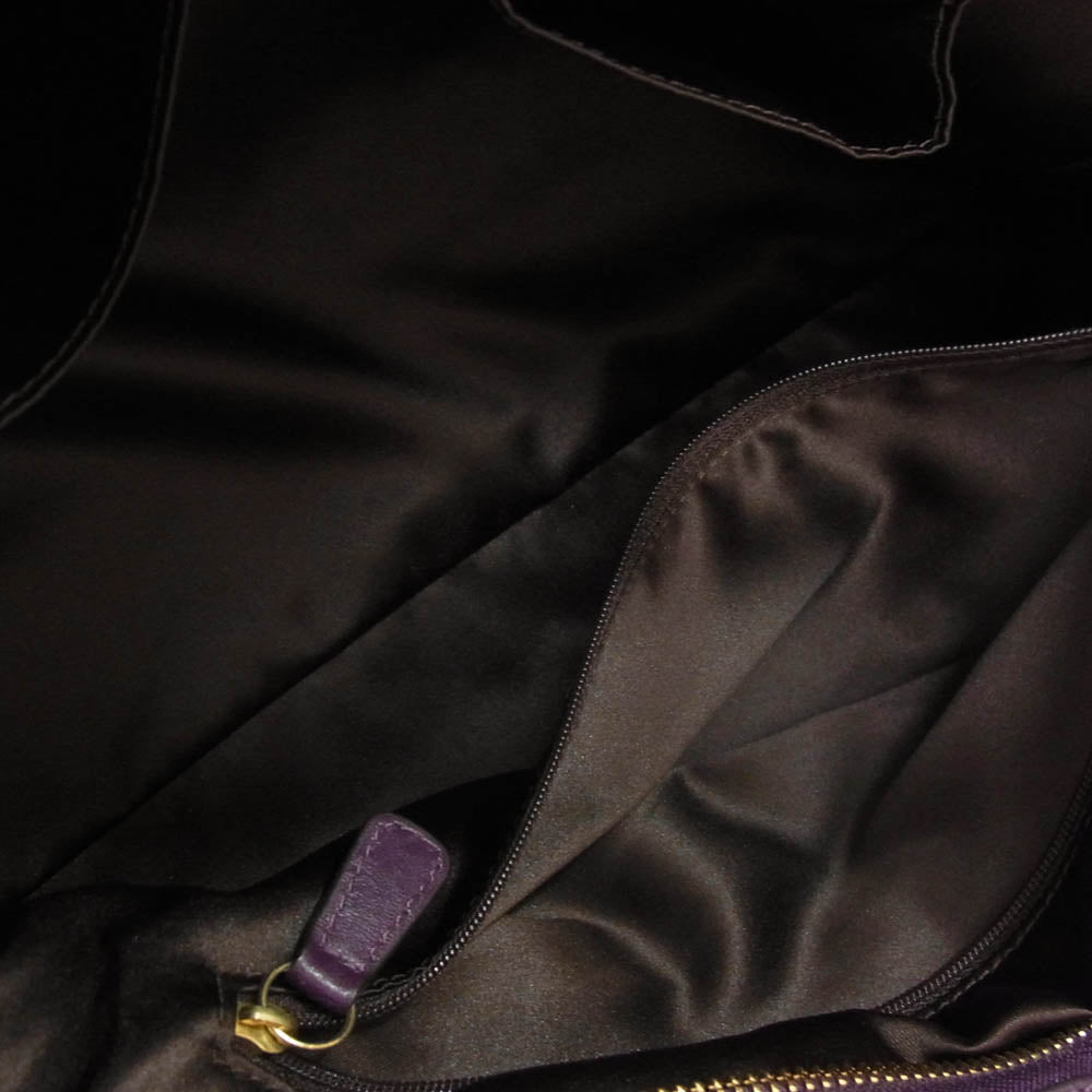 COACH コーチ 19848 マディソン ギャザー レザー 2WAY ショルダー ハンド バッグ キーホルダー付 パープル系【中古】