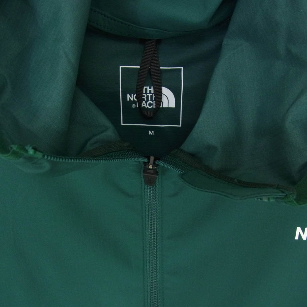 THE NORTH FACE ノースフェイス NB72385 ES ANYTIME WIND HOODIE ロゴプリント ウインド ジップ パーカー グリーン系 M【新古品】【未使用】【中古】