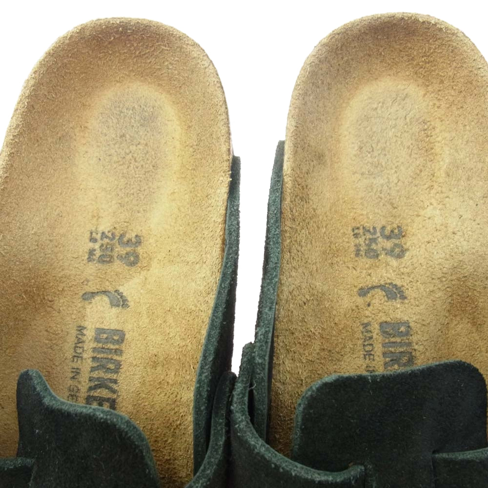 BIRKENSTOCK ビルケンシュトック BOSTON ボストン スエード レザー サンダル ブラック系 39【中古】