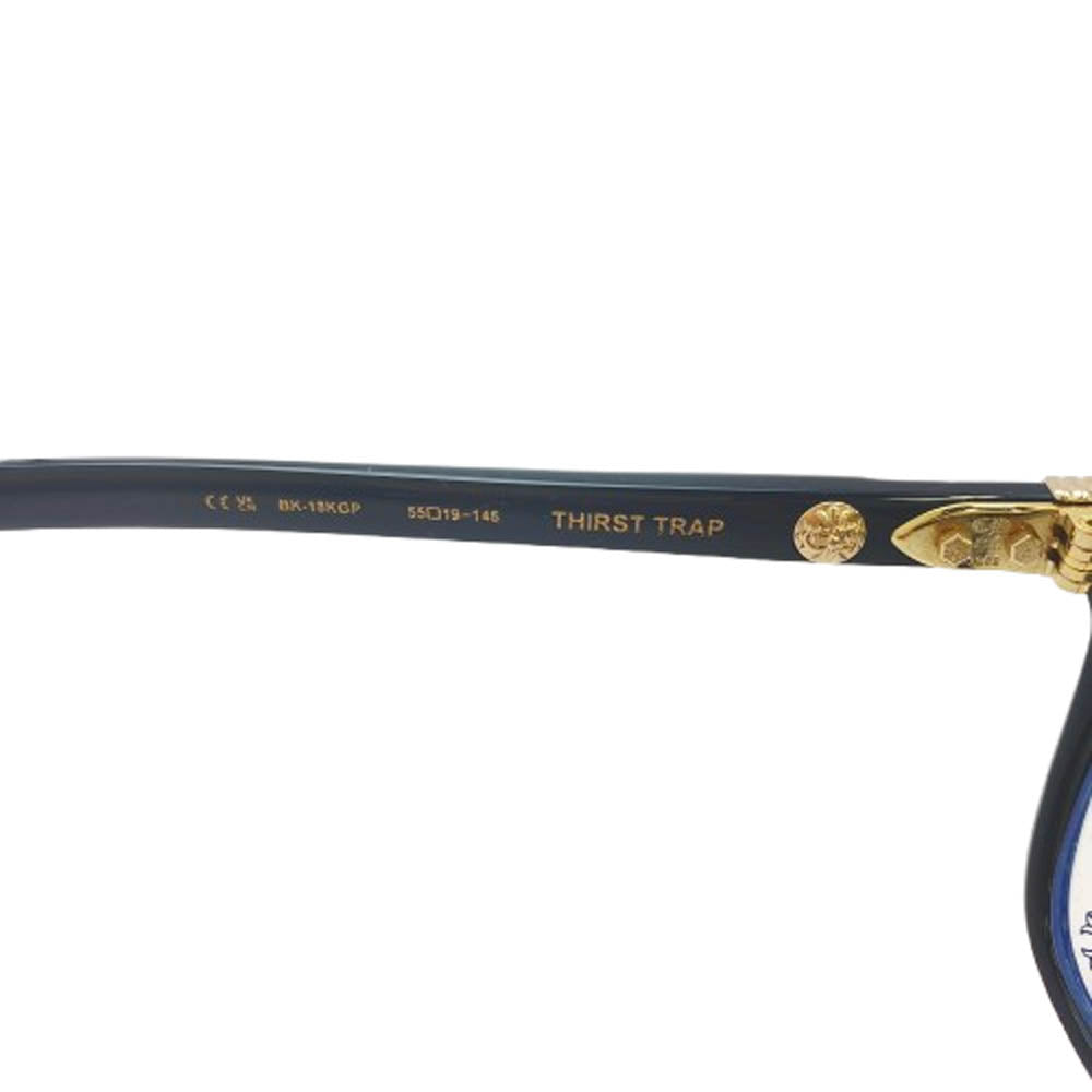 CHROME HEARTS クロムハーツ（原本無） THIRST TRAP BK-18KGP ウェリントン メガネ 眼鏡 アイウェアケース付属 ブラック系 55□19-145【中古】