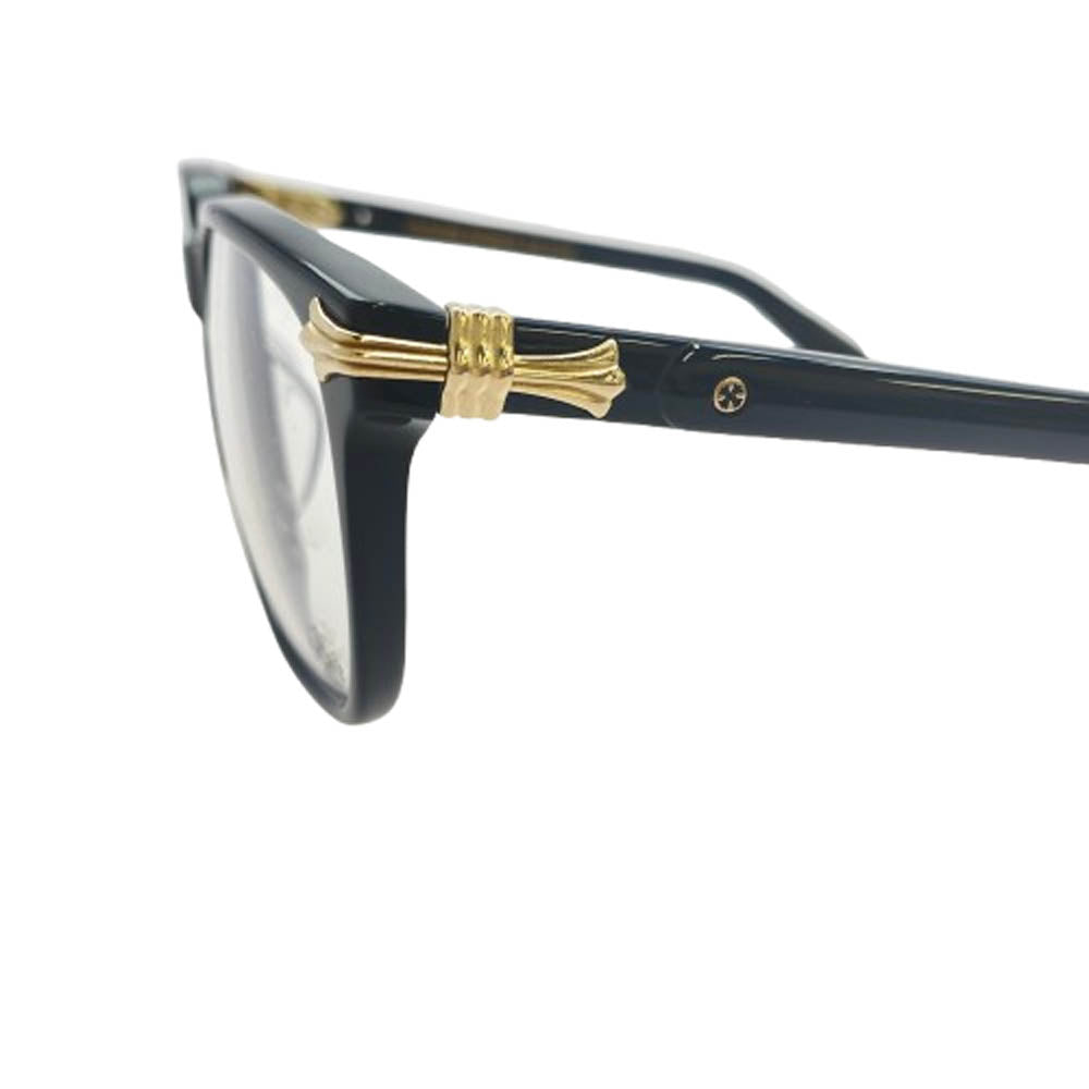 CHROME HEARTS クロムハーツ（原本無） THIRST TRAP BK-18KGP ウェリントン メガネ 眼鏡 アイウェアケース付属 ブラック系 55□19-145【中古】