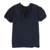 PRADA プラダ 35876G R181 1Q1D パフスリーブ バックリボン 半袖 Tシャツ ネイビー系 XS【中古】