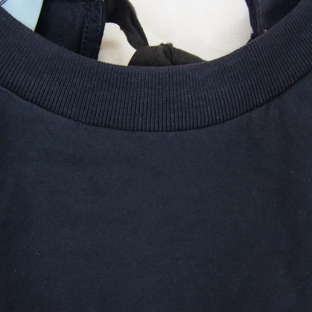 PRADA プラダ 35876G R181 1Q1D パフスリーブ バックリボン 半袖 Tシャツ ネイビー系 XS【中古】