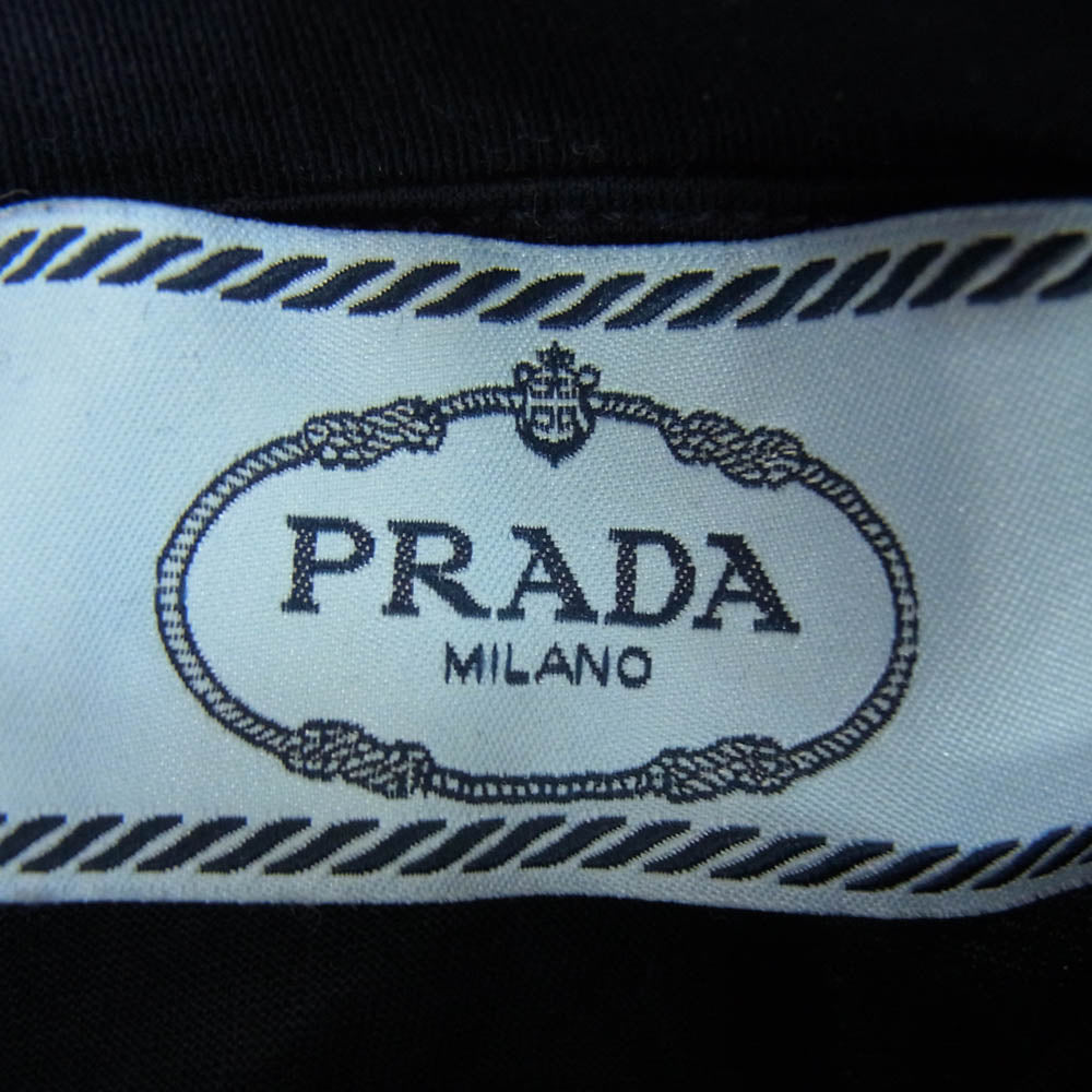 PRADA - PRADA プラダ 35876G R181 1Q1D パフスリーブ バックリボン 半袖 Tシャツ ネイビー系 XS【中古】 PRADA プラダ 35876G R181 1Q1D パフスリーブ バックリボン 半袖 T