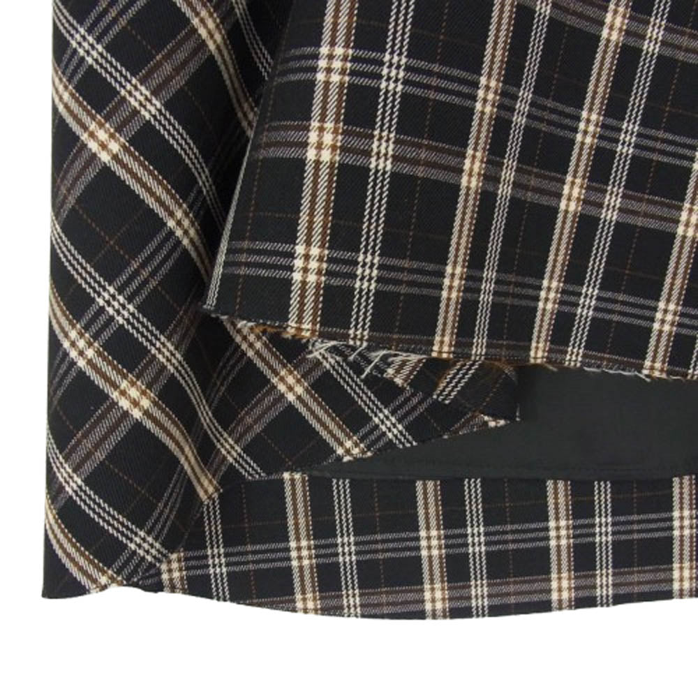 BALENCIAGA バレンシアガ 571616 TGT02 Godet Midi Skirt チェック柄 ゴデット ミディ スカート ブラック系 34【中古】