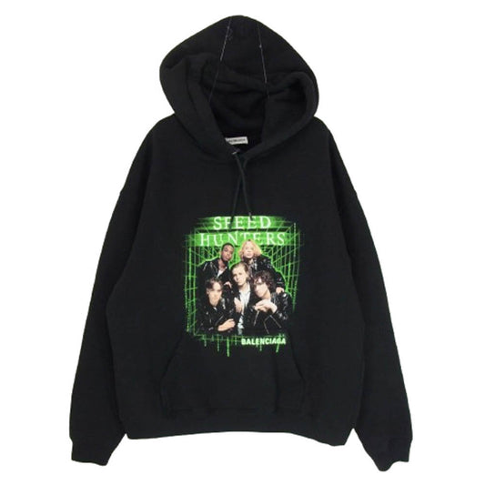 BALENCIAGA バレンシアガ 19SS 556095 TDV15 SPEEDHUNTERS PRINT スピードハンターズ プリント スウェット パーカー ブラック系 M【中古】