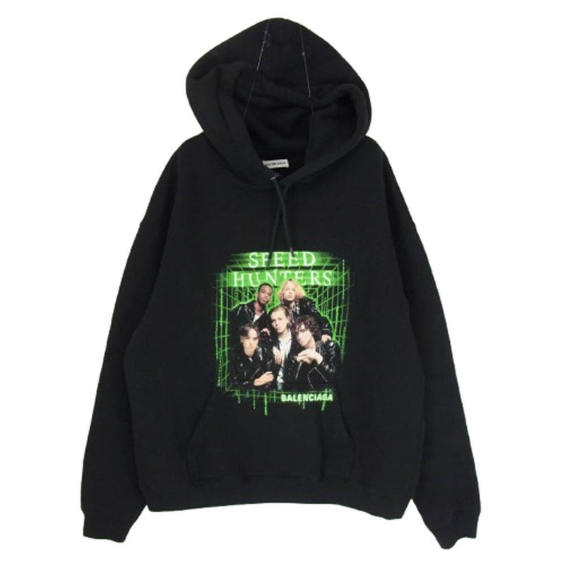 BALENCIAGA バレンシアガ 19SS 556095 TDV15 SPEEDHUNTERS PRINT スピードハンターズ プリント スウェット パーカー ブラック系 M【中古】