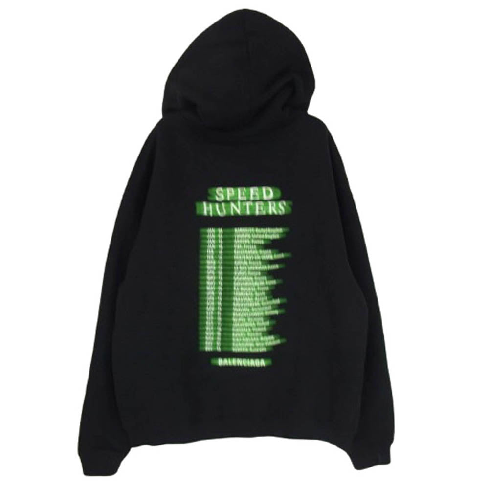 BALENCIAGA バレンシアガ 19SS 556095 TDV15 SPEEDHUNTERS PRINT スピードハンターズ プリント スウェット パーカー ブラック系 M【中古】