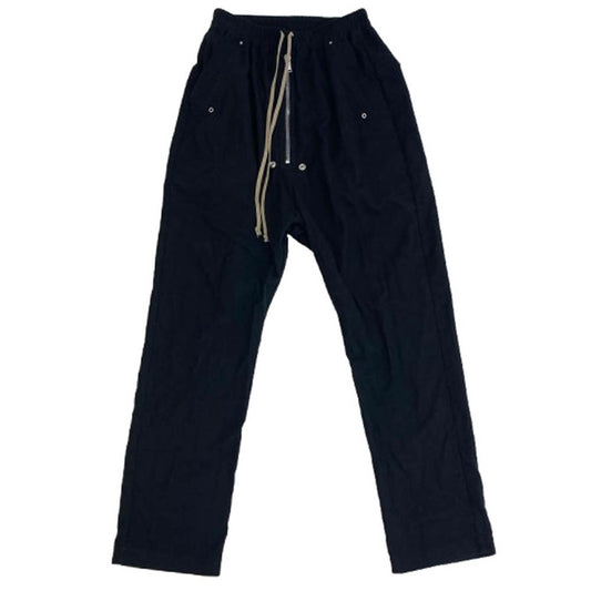 Rick Owens リックオウエンス 24AW RU02D6361-FL Bela Pants FL素材 ベラ ロング ドローストリング トラウザーズ パンツ ブラック系 46【中古】