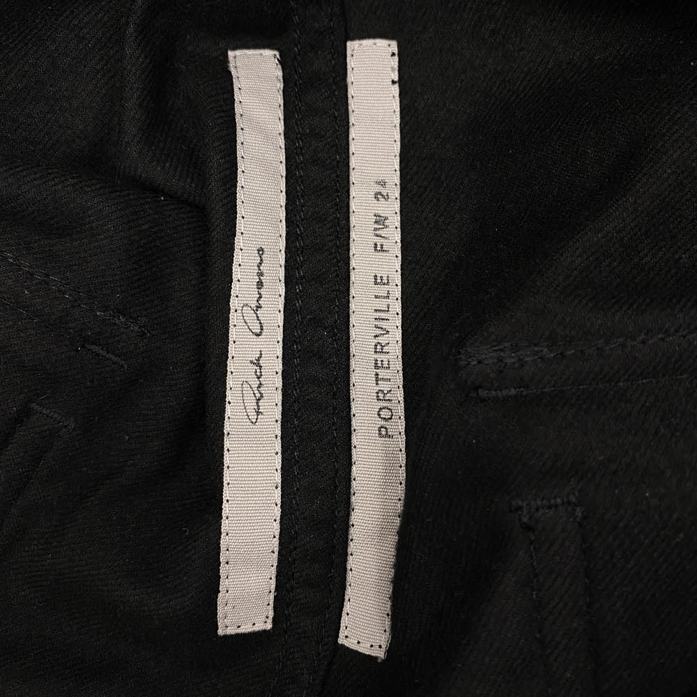 Rick Owens リックオウエンス 24AW RU02D6361-FL Bela Pants FL素材 ベラ ロング ドローストリング トラウザーズ パンツ ブラック系 46【中古】