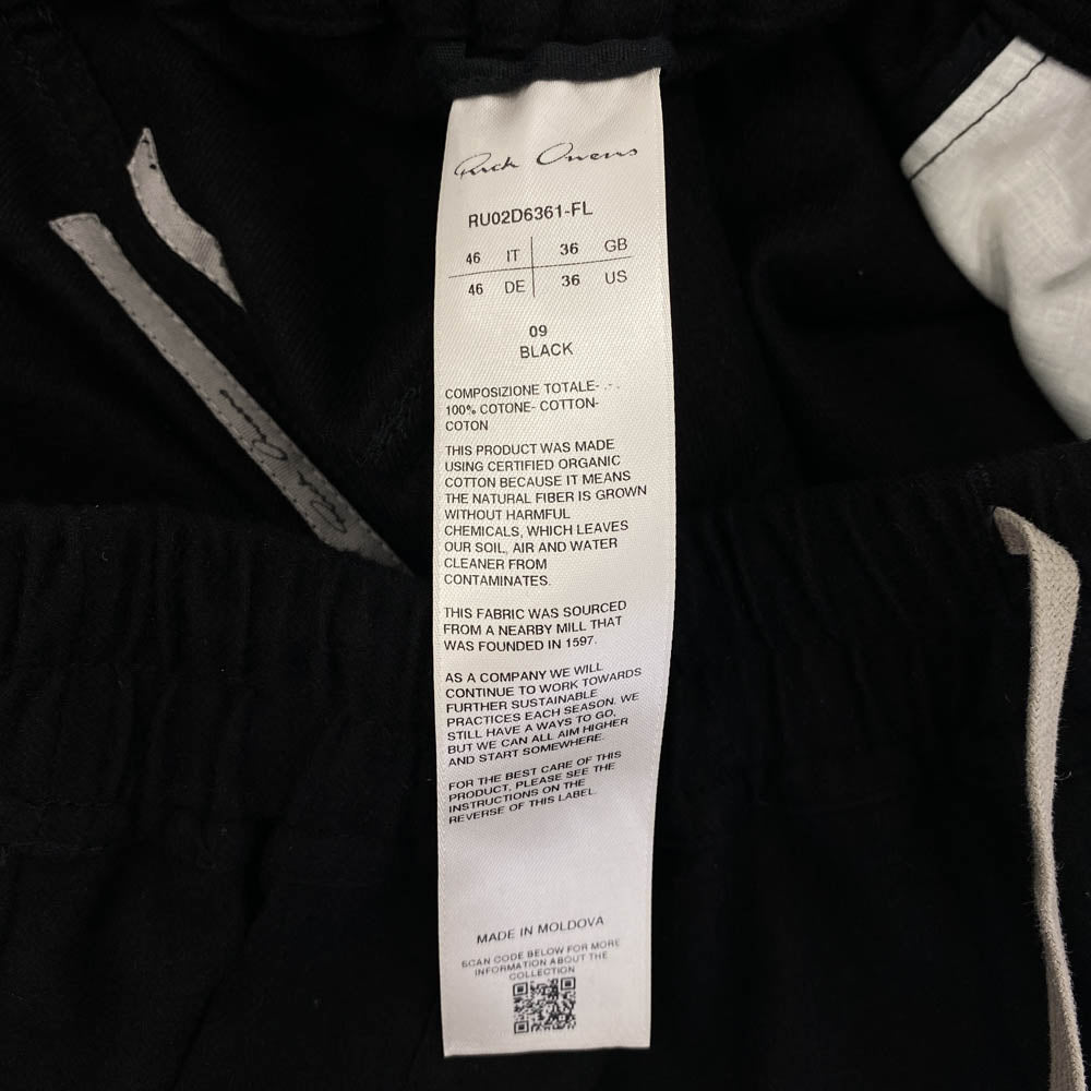 Rick Owens リックオウエンス 24AW RU02D6361-FL Bela Pants FL素材 ベラ ロング ドローストリング トラウザーズ パンツ ブラック系 46【中古】