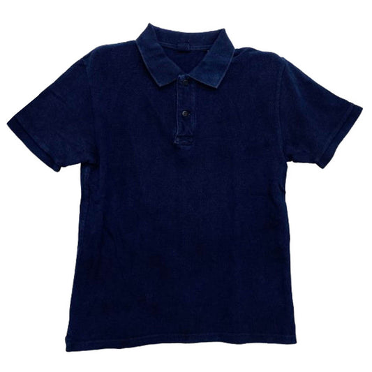 UES ウエス 吊り鹿の子 インディゴ ポロシャツ インディゴブルー系 3【中古】