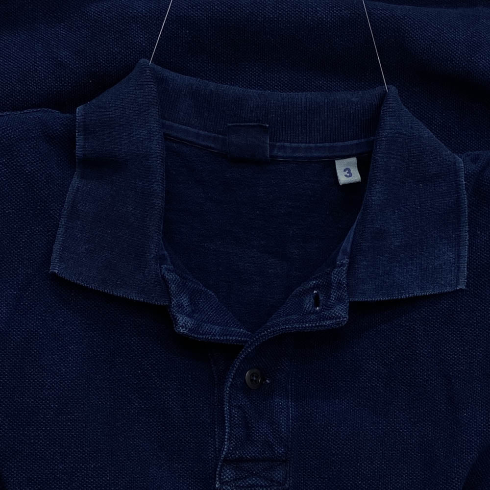 UES ウエス 吊り鹿の子 インディゴ ポロシャツ インディゴブルー系 3【中古】
