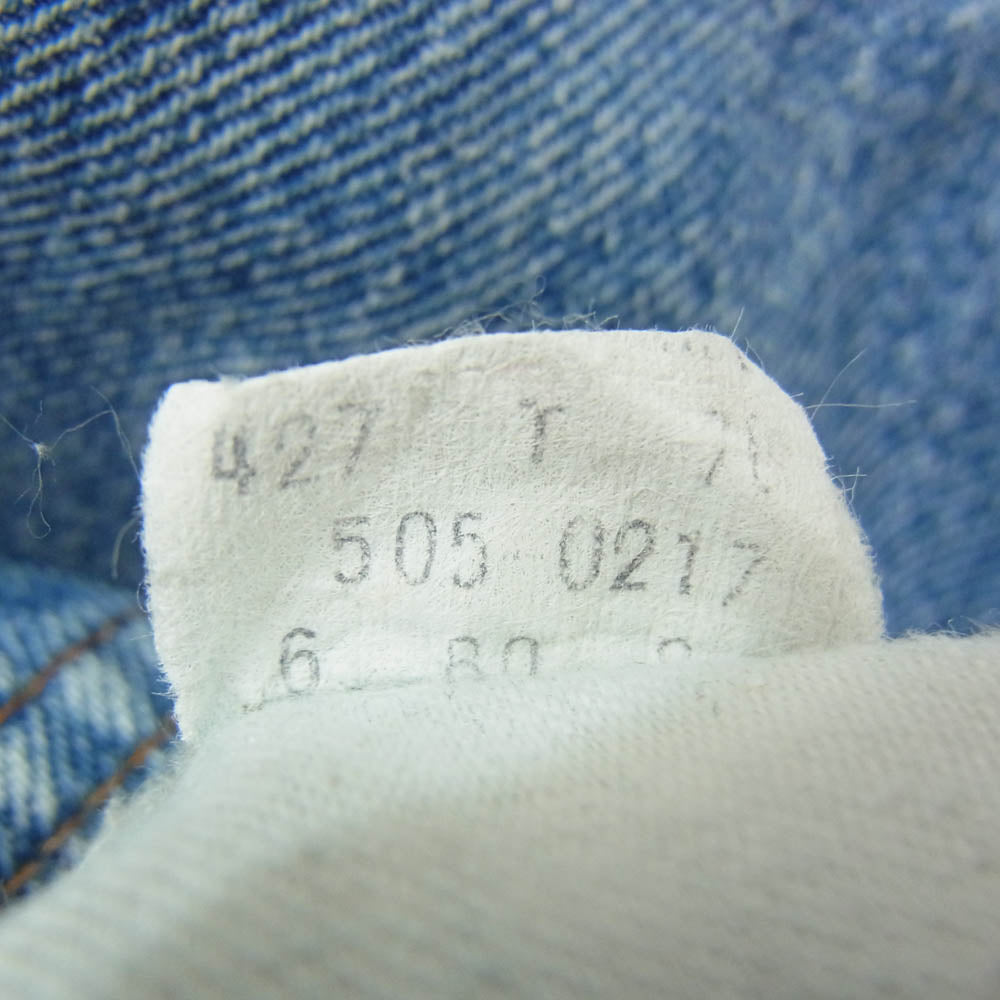 Levi's リーバイス 80s 505-0217 Levi'sジップ 黒カン ボタン裏刻印8 デニム パンツ インディゴブルー系 36【中古】