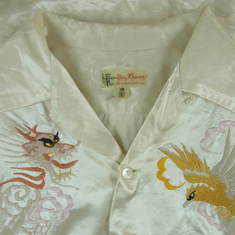 ドライボーンズ オープンカラー 刺繍 アセテート レーヨン 長袖 シャツ オフホワイト系 36 S【中古】