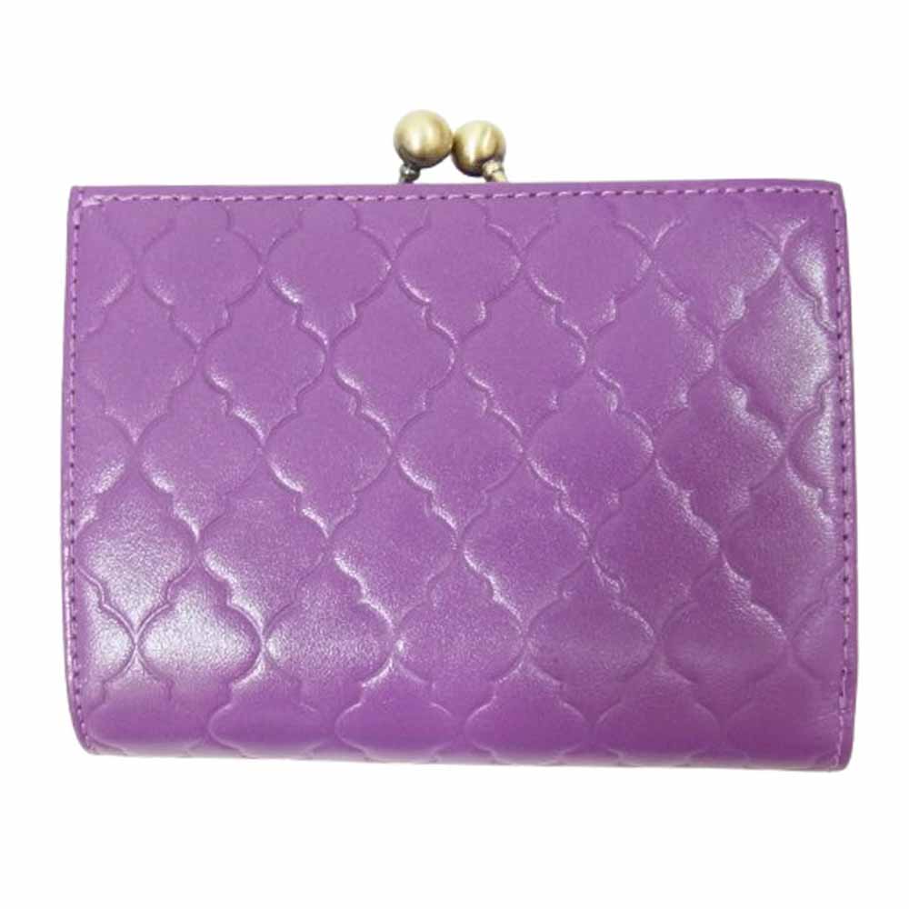 ANNA SUI アナスイ 317861-90 エレノア 2つ折り 口金 財布 パープル系【極上美品】【中古】