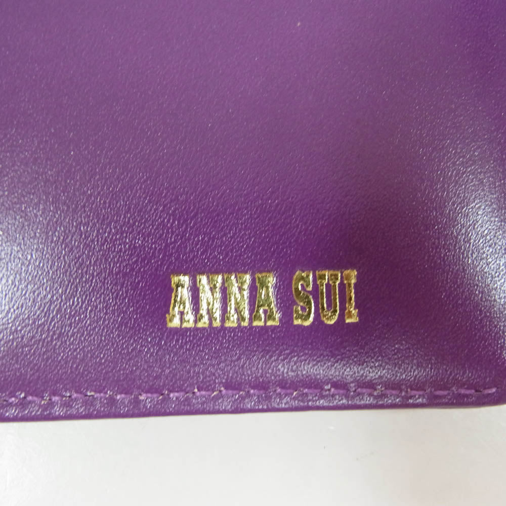 ANNA SUI アナスイ 317861-90 エレノア 2つ折り 口金 財布 パープル系【極上美品】【中古】