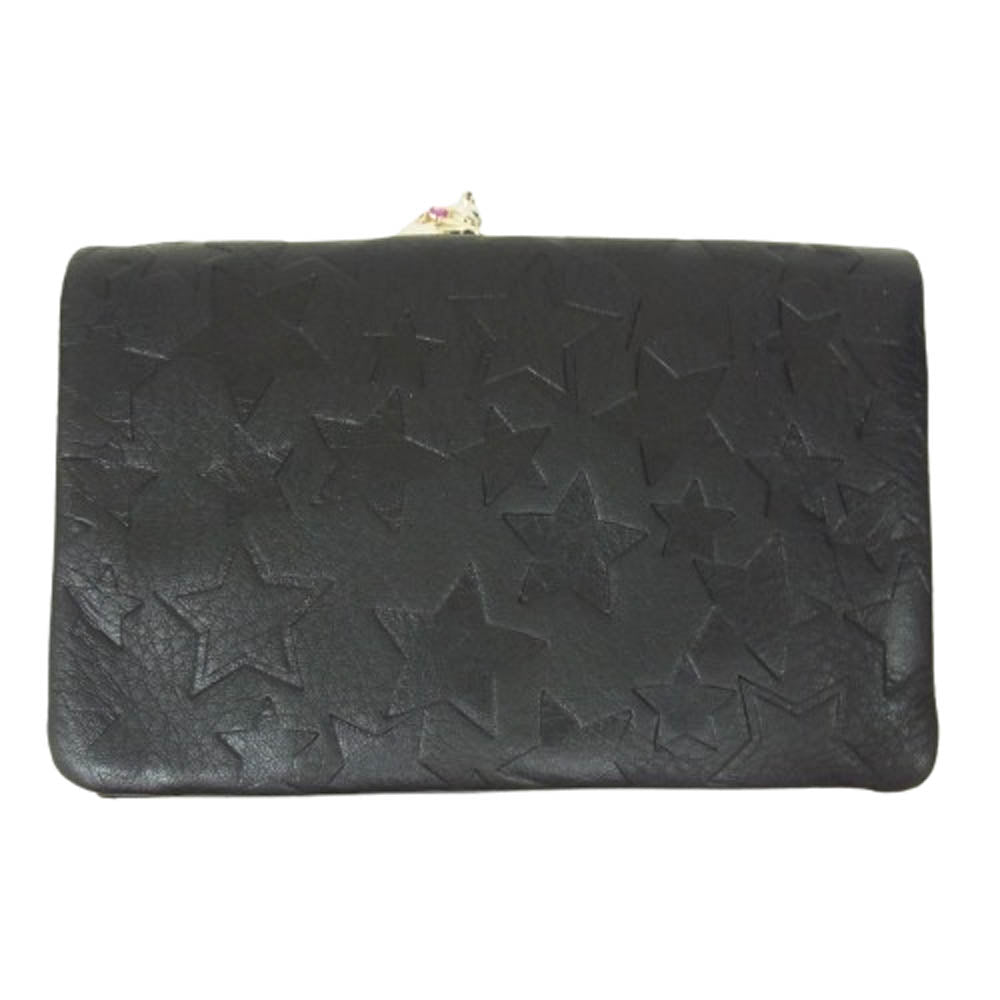 ANNA SUI アナスイ 316831-11 2つ折り がま口 財布 ブラック系【極上美品】【中古】