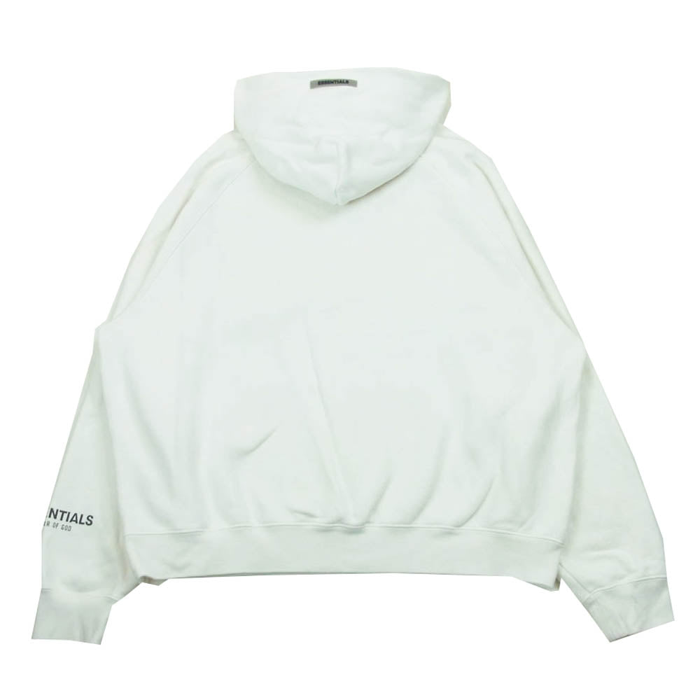 FEAR OF GOD フィアオブゴッド ESSENTIALS エッセンシャルズ フロント ラバーロゴ 袖リフレクター スウェット フーディ パーカー ホワイト系 M【中古】