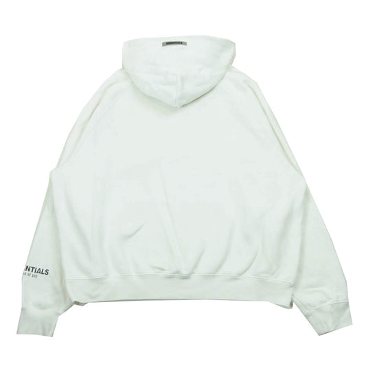 FEAR OF GOD フィアオブゴッド ESSENTIALS エッセンシャルズ フロント ラバーロゴ 袖リフレクター スウェット フーディ パーカー ホワイト系 M【中古】