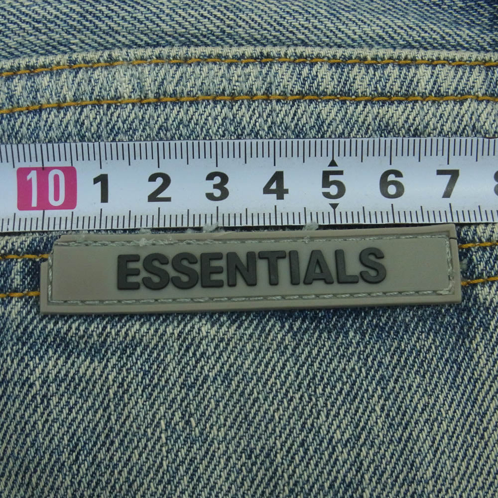 FEAR OF GOD フィアオブゴッド 130BT202020F ESSENTIALS エッセンシャルズ ダメージ加工 デニム パンツ インディゴブルー系 32【中古】