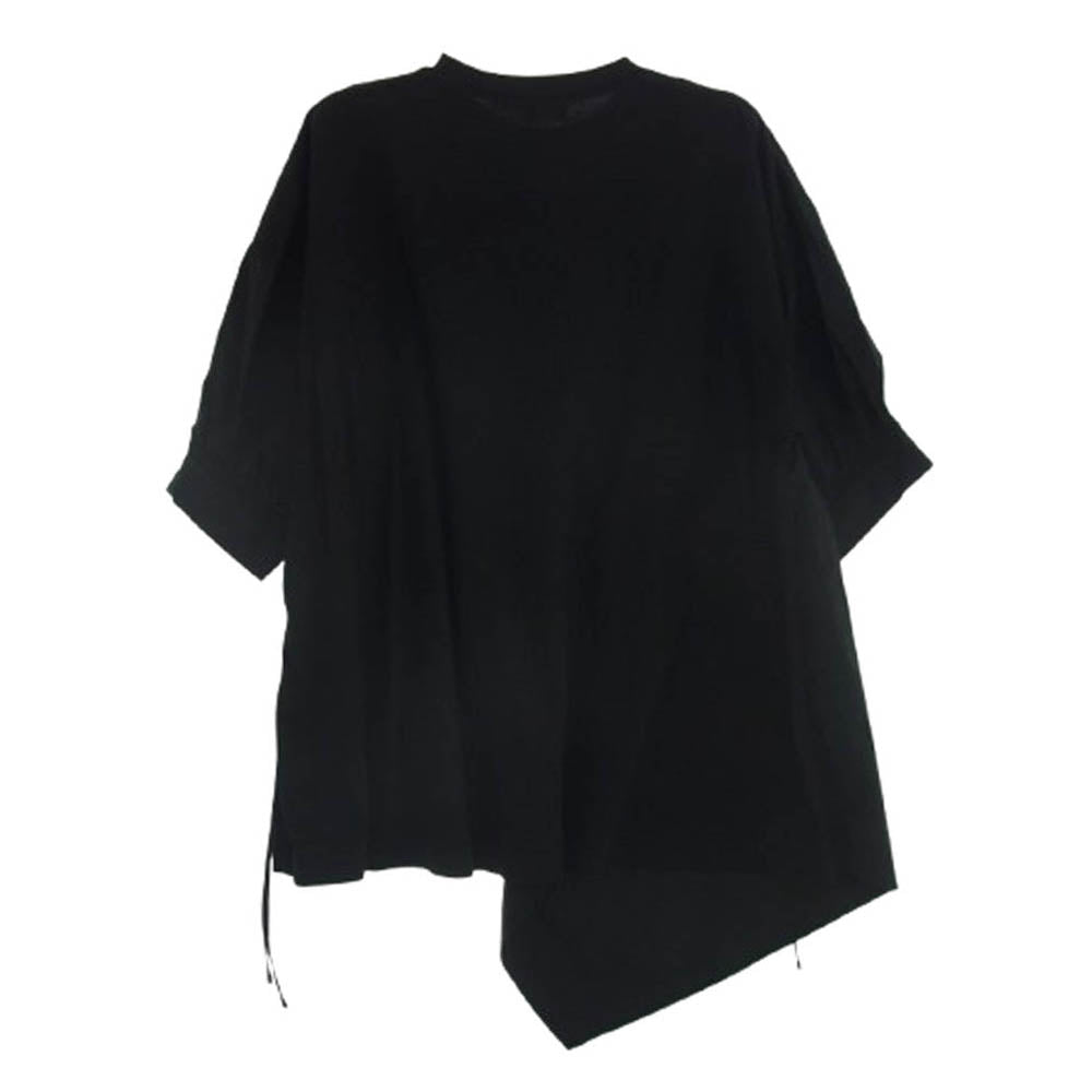 ENFOLD エンフォルド 300GS280-2410 DRAPE FLARE BLOUSE ドレープ フレア ブラウス 半袖 Tシャツ ブラック系 38【中古】